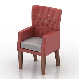 High Back Coffee Armchair 3d model
