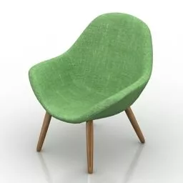 Office Modern Armchair Wooden Legs 3d model