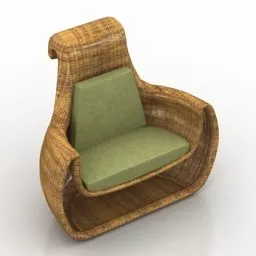 Big Armchair Rotang Design 3d model
