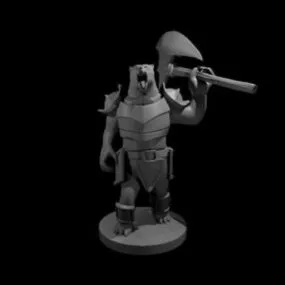 Armored Werebear Game Character 3d model