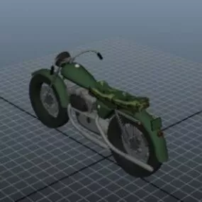 Army Old Bike Motorcycle 3d model