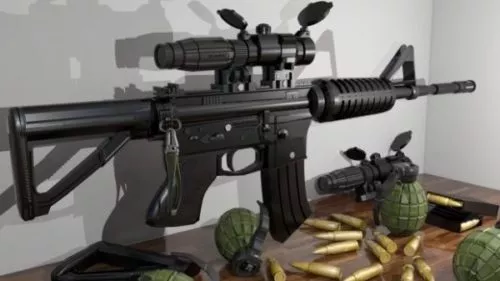 Assault Riffle Army Gun Weapon 3d model Assault Riffle Army Gun Weapon 3d model