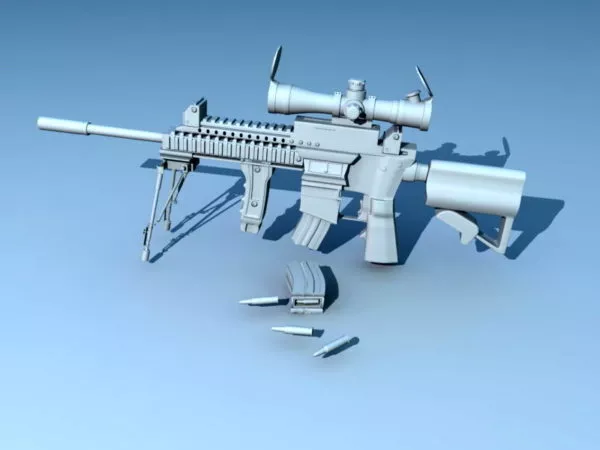 M16 Assault Rifle Lowpoly 3d model