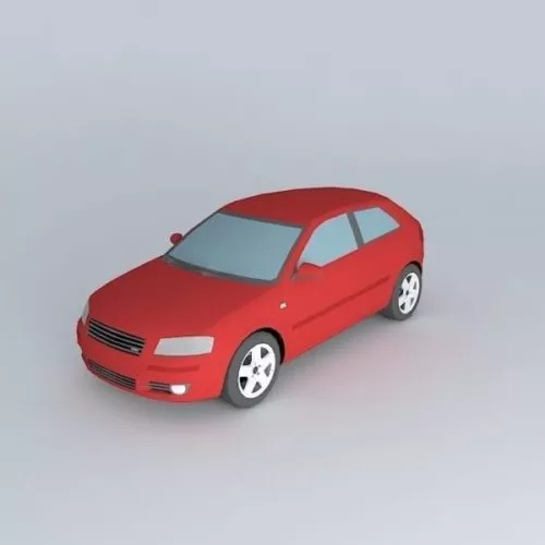 Red Audi A3 Car 3d model Red Audi A3 Car 3d model