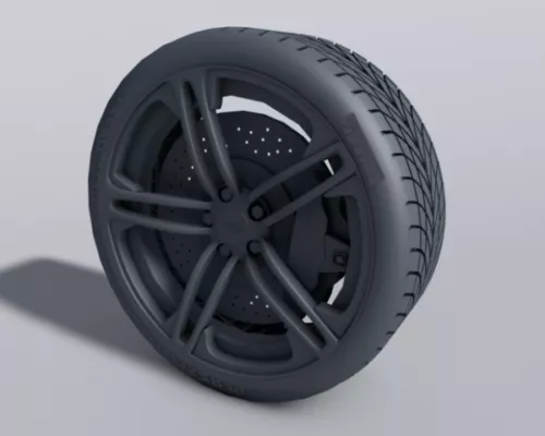 Vintage Car Rim With Tire 3d model