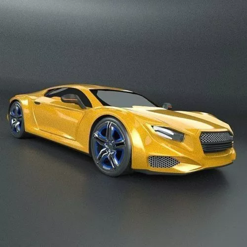 Yellow Averon Gt Car 3d model Yellow Averon Gt Car 3d model