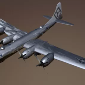 Military B29 Aircraft 3d model