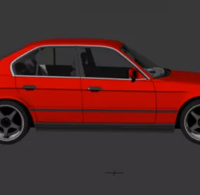 Red Bmw 535 Car 3d model