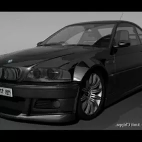 Black Bmw M3 Car With Interior 3d model