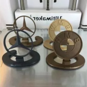Bmw Merc Emblem Phone Stand Printable 3d model