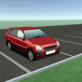 Red Sedan Background Car Vehicle 3d model