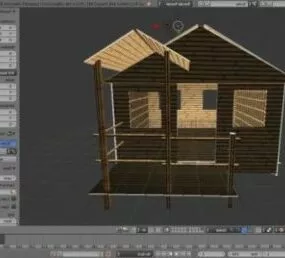 Asia Small Bamboo House 3d model