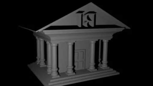 Bank Building Ancient Style 3d model Bank Building Ancient Style 3d model