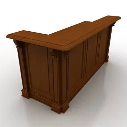Office Reception Desk Curved Shape 3d model