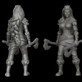 Barbarian Girl Warrior Character 3d model