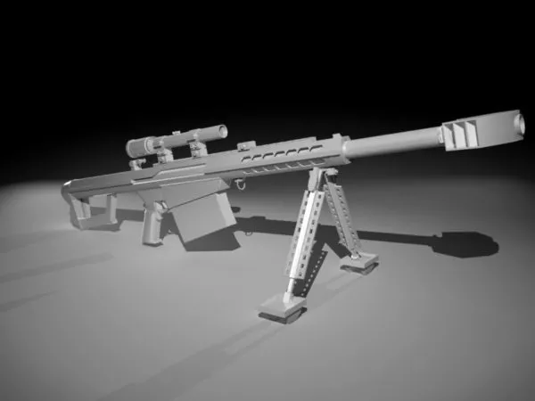 Sniper Rifle Gun With Camo 3d model