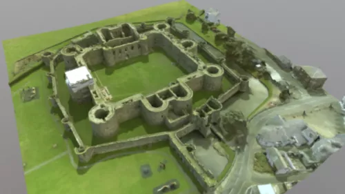 Medieval Castle With Warrior 3d model