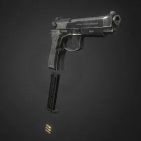 Gun Beretta 92 Weapon 3d model