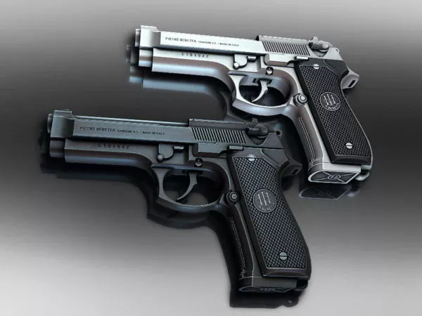 Old Handgun Pistol 3d model