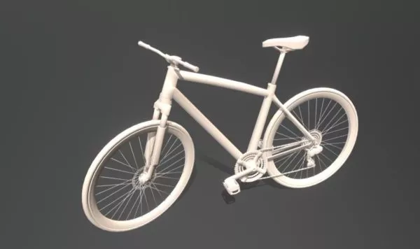Red Classic Motorcycle 3d model