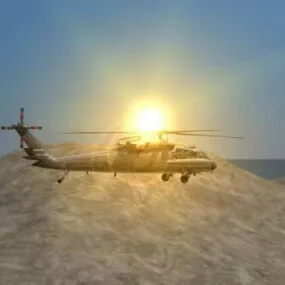 Black Hawk Uh-60 Helicopter 3d model