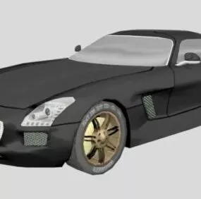Black Coupe Sports Car 3d model