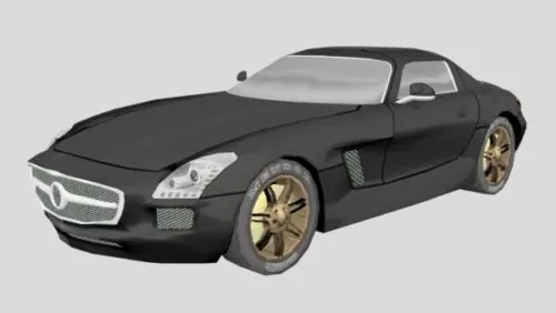 Black Coupe Sports Car 3d model Black Coupe Sports Car 3d model