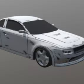Black White Sedan Car 3d model