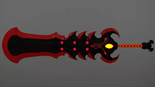 Game Sword With Gold Handle 3d model