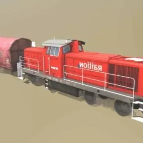 Old Train Cargo Vehicle 3d model
