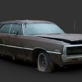 Old Brown Sedan Car 3d model