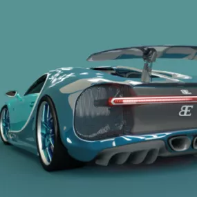 Vintage Bugatti Car 3d model
