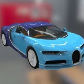 Blue Bugatti Chiron Super Car 3d model
