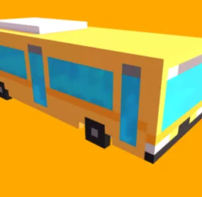 Game Lowpoly Bus Design 3d model