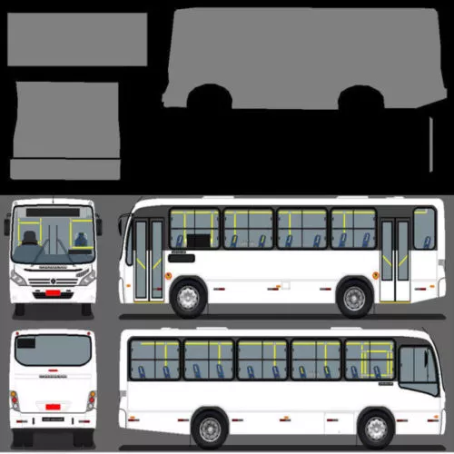 White Minibus Van 3d model