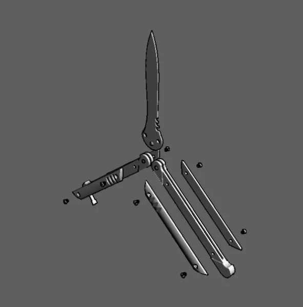 Butterfly Knife Weapon 3d model Butterfly Knife Weapon 3d model