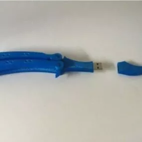 Printable Butterfly Knife Flash Drive 3d model