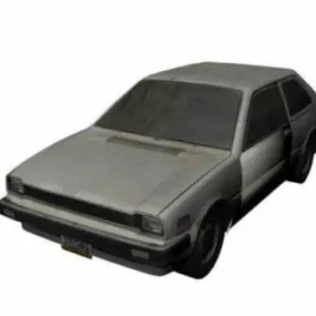Hatchback Car Wrecked 3d model