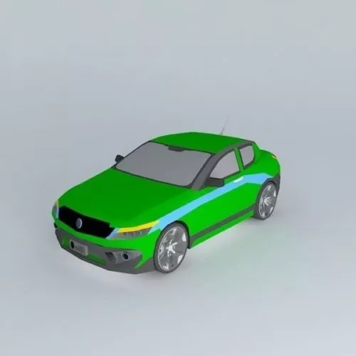 Green Sircco Car 3d model Green Sircco Car 3d model