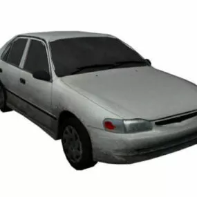 Sedan Car White Paint 3d model