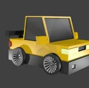 Yellow Gaming Car Lowpoly 3d model