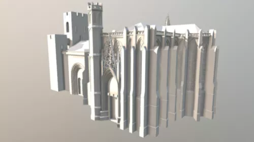 Medieval Cathedral Game Building 3d model