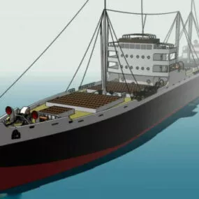 German Cargo Ship Ms Muenchen Carrier 3d model