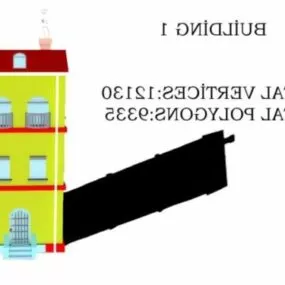 Cartoon Building Design 3d model