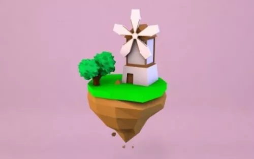 Island With Mountain 3d model