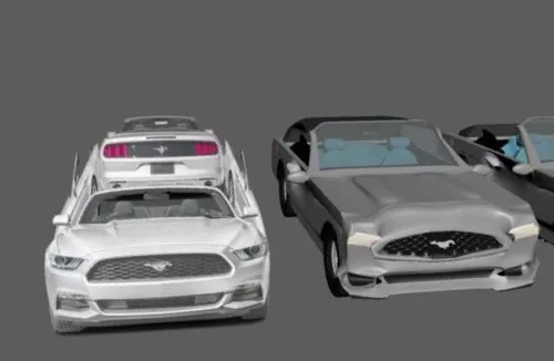 Cartoon Sedan Mustang Car 3d model Cartoon Sedan Mustang Car 3d model