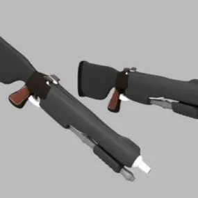 Cartoon Shotgun Weapon 12mm 3d model