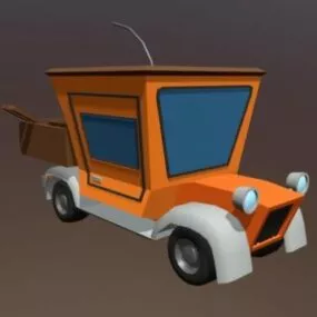 Vintage Style Cartoon Truck 3d model