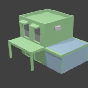 Cartoon House Building 3d model