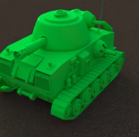 Lowpoly Cartoon Tank Design 3d model
